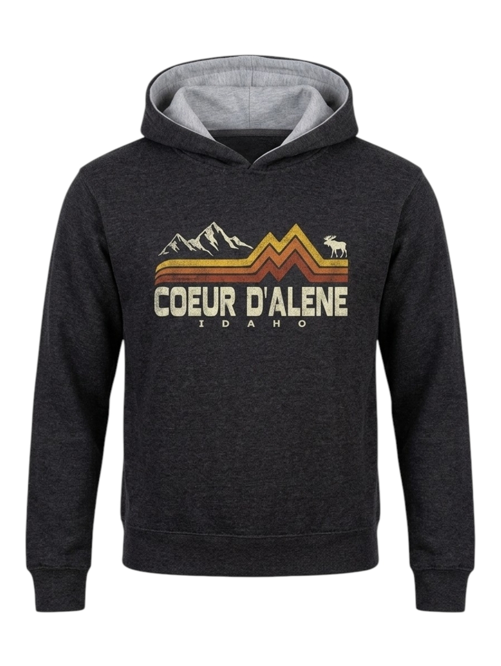 CDA Kids Couer D'alene ID Idaho Charcoal Gray Sweatshirt Hoodie Boys Girls 2 3 4